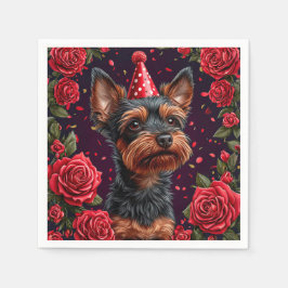 Guardanapo De Papel Adorável Cachorrinho Comemora Aniversário
