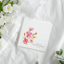 Adorável Chuveiro de Noiva Floral Aquarela Rosa