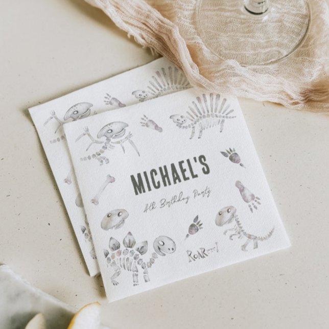 Guardanapo De Papel Adorável Dino Dig Birthday (Criador carregado)