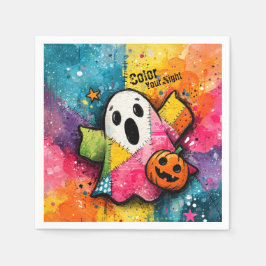 Guardanapo De Papel Adorável Fantasma de Patchwork Arte Colorida de re