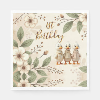 Guardanapo De Papel Adorável Feliz Primeiro Aniversário