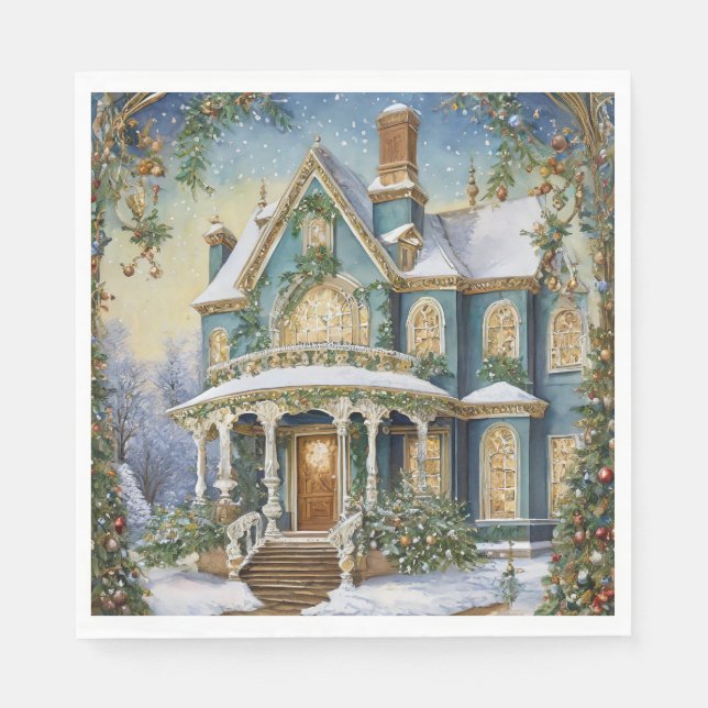 Guardanapo De Papel Adorável Natal Vitoriano (Frente)