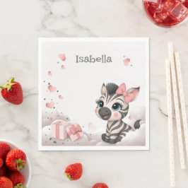 Guardanapo De Papel Adorável pequeno zebra de desenho animado 