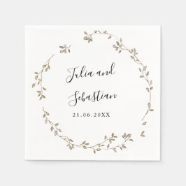 Guardanapo De Papel Adorável Tiny Green deixa monograma de casamento