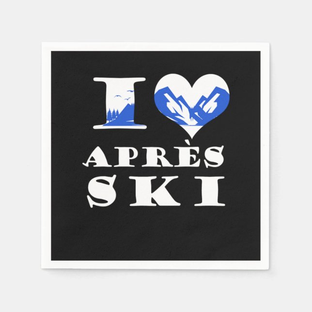 Guardanapo De Papel Adoro Apres Ski Skiing Snow Winter Sports Gift (Frente)