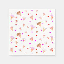 Adoro Sorvete, Cones Hearts Flavors Patternos