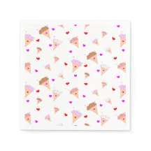 Adoro Sorvete, Cones Hearts Flavors Patternos