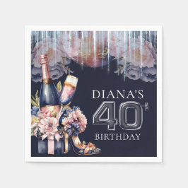 Guardanapo De Papel Adulto Aniversário 40º Salto Personalizado de Cham