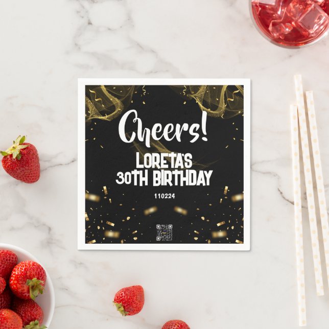 Guardanapo De Papel Adulto Surpresa Aniversário Napkin Negro (Insitu)