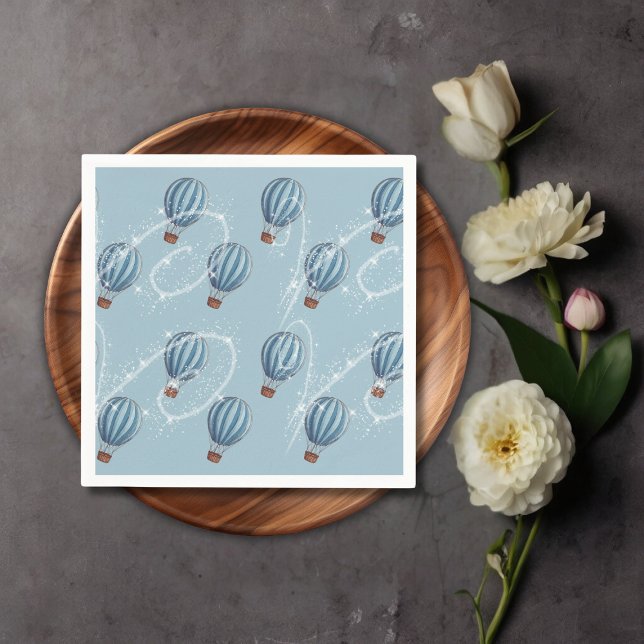 Guardanapo De Papel Adventure aguarda Chá de fraldas de balão de ar qu (Criador carregado)