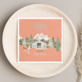 Guardanapo De Papel Adventure Aguarda Chá de fraldas Laranja Queimado