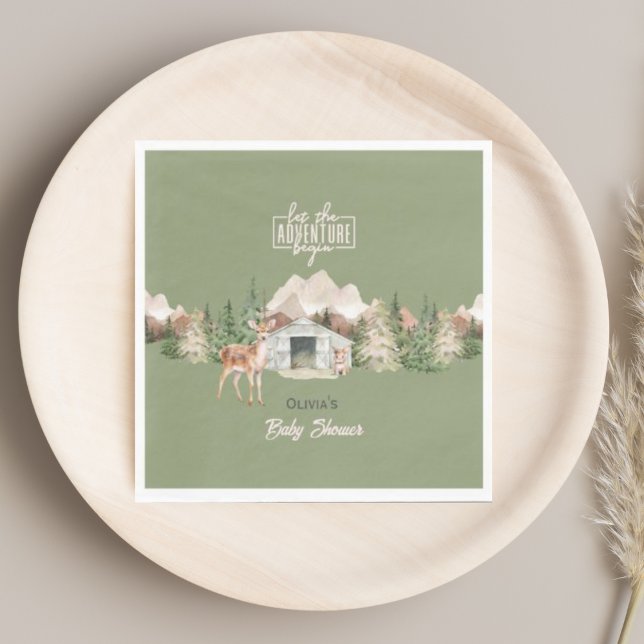 Guardanapo De Papel Adventure Aguarda Chá de fraldas Verde da Montanha (Criador carregado)