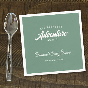 Guardanapo De Papel Adventure Aguarda o Chá de fraldas Verde da Flores