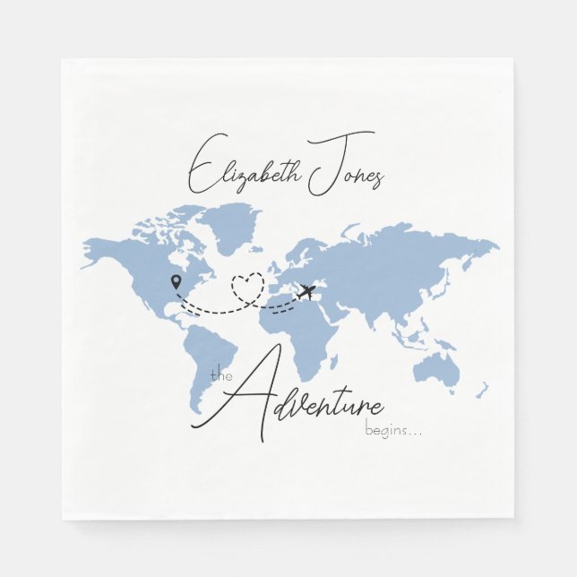 Guardanapo De Papel Adventure Begins College Graduation Party (Frente)