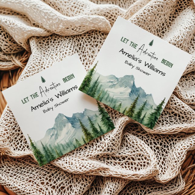Guardanapo De Papel Adventure Mountain Chá de fraldas Napkins (Criador carregado)