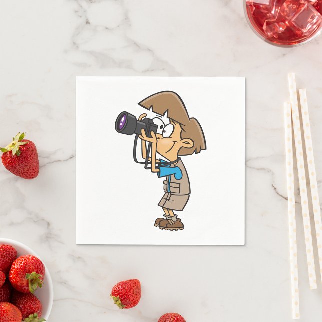 Guardanapo De Papel Adventure Photographer Boy com câmera (Criador carregado)