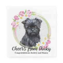 Affen Pinscher Casamento Napkin com Pets Foto