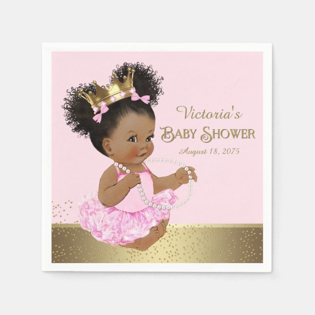 Guardanapo De Papel African American Princess Paper Napkin (Frente)