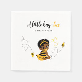 Guardanapo De Papel African-American Yellow Black Bee Baby Shower 