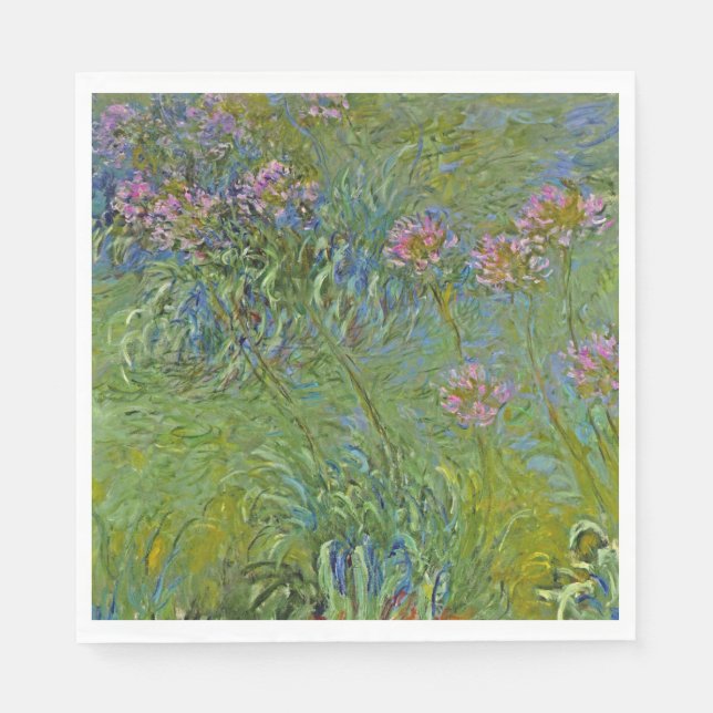 Guardanapo De Papel Agapanthus Flowers (por Claude Monet) (Frente)