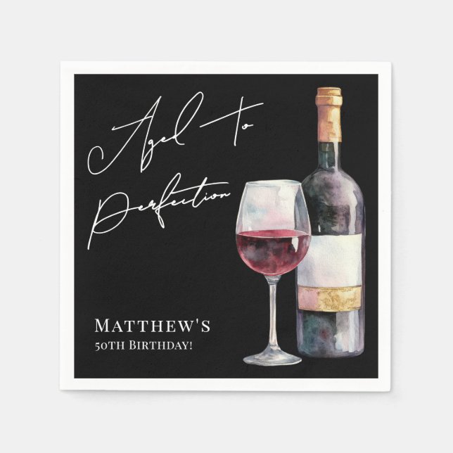 Guardanapo De Papel Aged To Perfection Birthday Party (Frente)