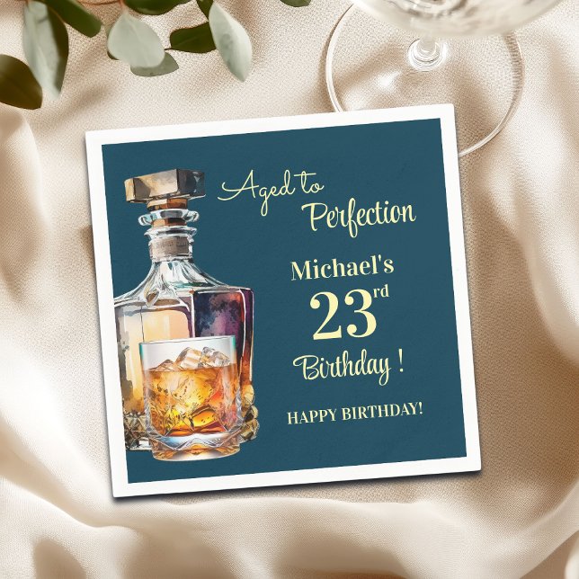 Guardanapo De Papel Aged to Perfection Men 23rd Whiskey Birthday (Criador carregado)