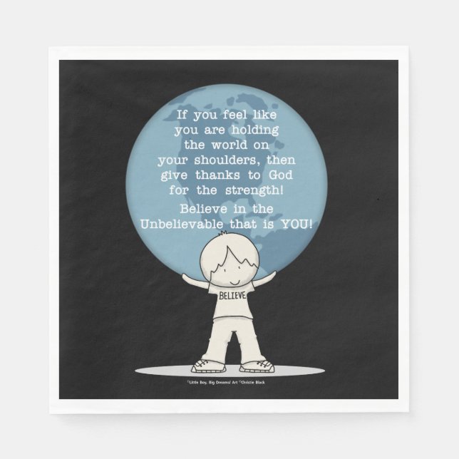 Guardanapo De Papel Agradecido pela Força (Frente)