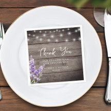 Agradecimento de Casamento Luzes de Lavanda Rústic