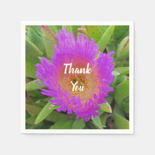Guardanapo De Papel Agradeço A Flor Roxo Brilhante De Refeições Obr