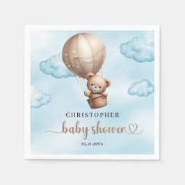 Guardanapo De Papel Água branca, azul e castanho, com ar quente