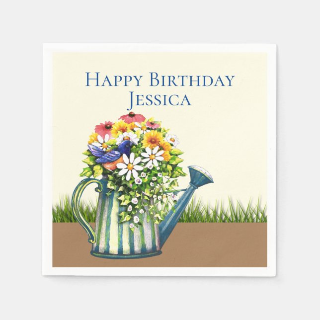 Guardanapo De Papel Água com flores silvestres (Frente)