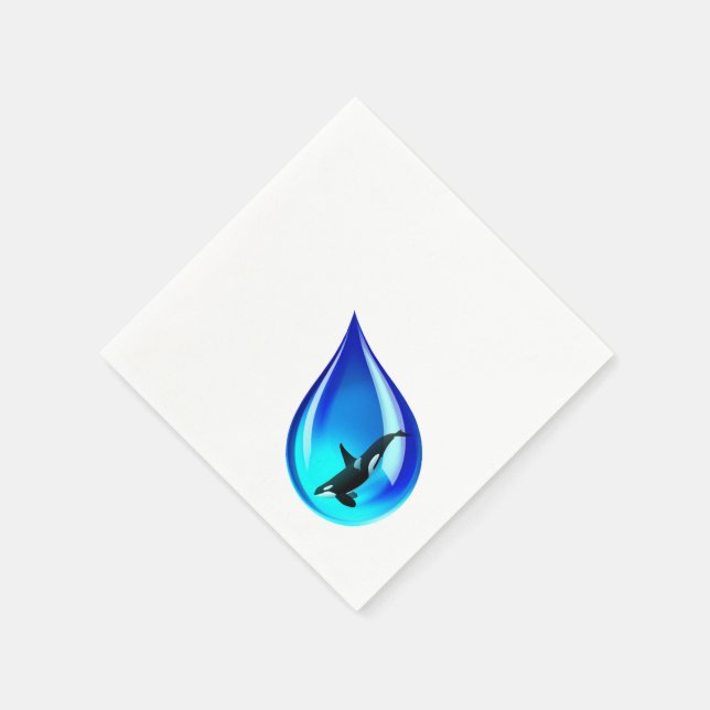 Guardanapo De Papel Água gota e Orca (Canto)