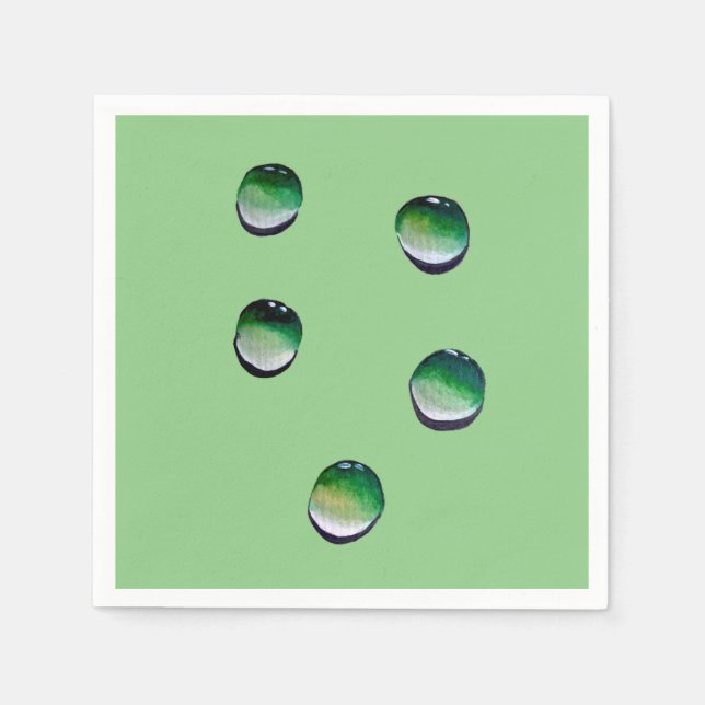 Guardanapo De Papel Água verde cai arte sobre água (Frente)