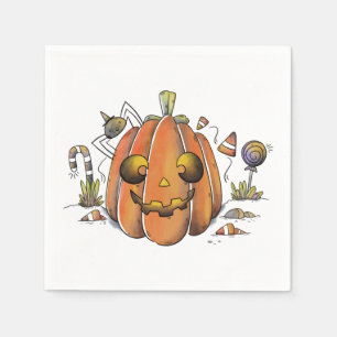 Guardanapo De Papel Aguarela bonito Jack o'lantern