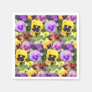 Guardanapo De Papel Aguarela dos Pansies
