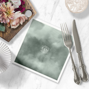Guardanapo De Papel Aguarela que Wedding ID654 verde