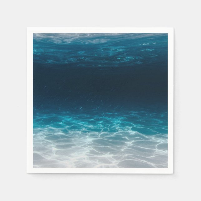 Guardanapo De Papel Águas do mar oceano sob o mar (Frente)