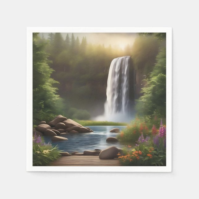 Guardanapo De Papel Águas Em Cascata A Fuga Serena (Frente)