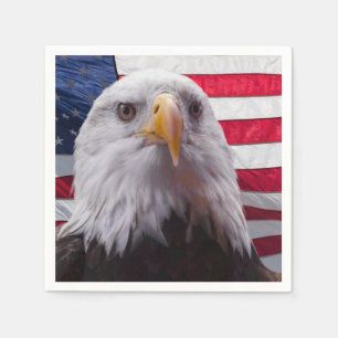 Guardanapo De Papel Águia Bald Americana e Bandeira Americana