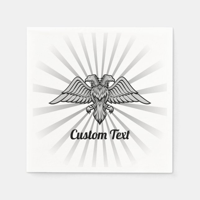 Guardanapo De Papel Águia cinza com duas Cabeças Napkins (Frente)