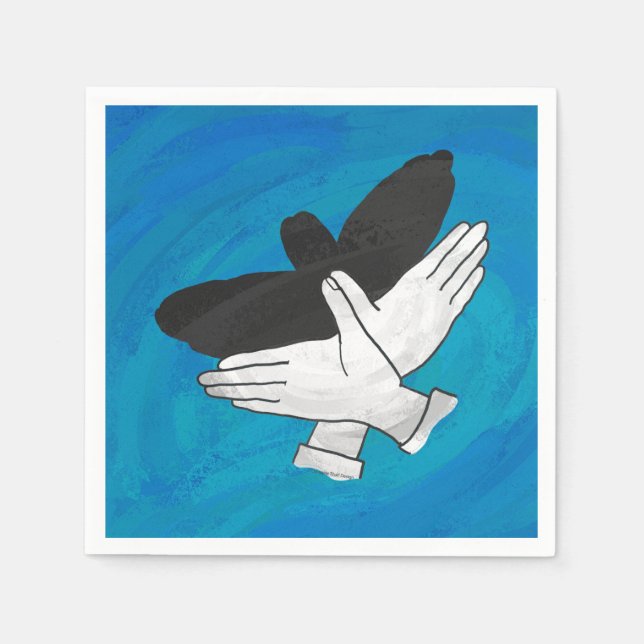 Guardanapo De Papel Águia Sombra em Azul (Frente)