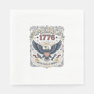 Guardanapo De Papel Águia Vintage América 1776 Patriótica