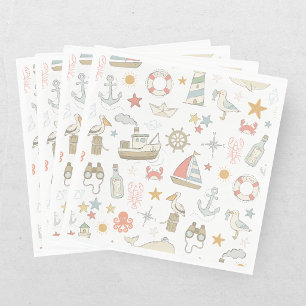 Guardanapo De Papel Ahoy é um Menino Chuvinha de Bebê Náutica