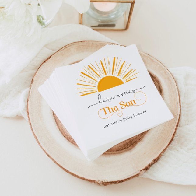 Guardanapo De Papel Aí vem o filho chá de fraldas (Criador carregado)