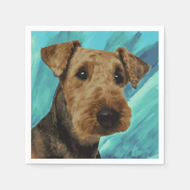 Guardanapo De Papel Airedale Terrier Portrait (Frente)