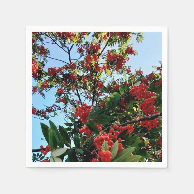 Guardanapo De Papel Airelas vermelhas (Frente)