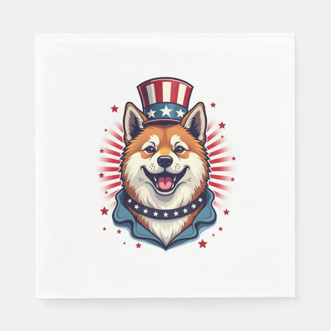 Guardanapo De Papel Akita cão com independência (Frente)