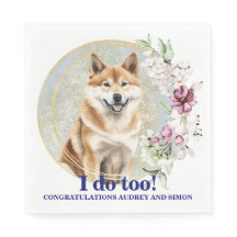 Akita Inu Wedding Napkins Com Cães Foto