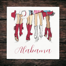 Guardanapo De Papel Alabama Ladies Fashion Cowboy Boots Hats Crimson