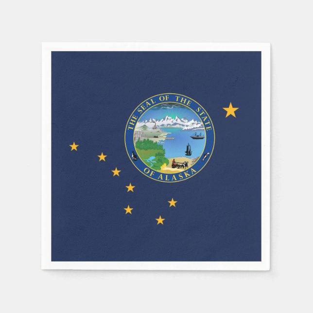 Guardanapo De Papel Alaskan Flag & Seal, Flag of Alaska (Frente)